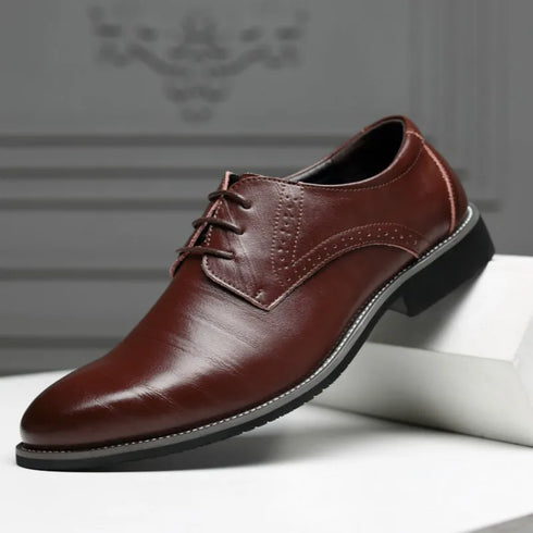 Elegant Pointed Toe Oxfords for Men - Soft Bottom Business Casual Formal Dress Shoes for Office, Weddings, and Parties